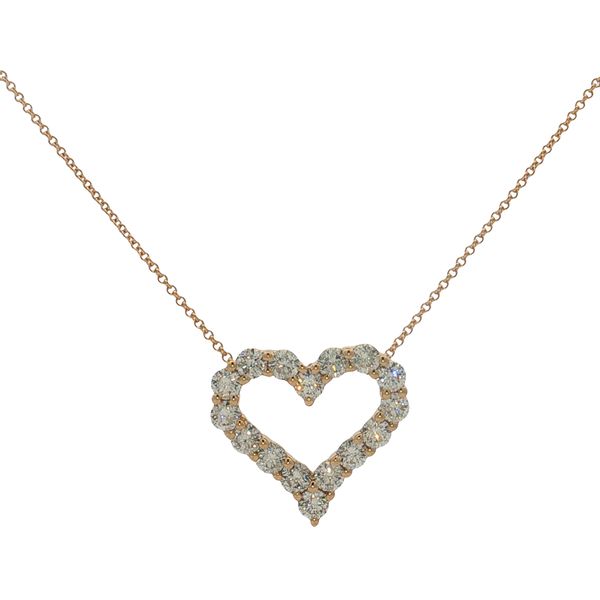 14 Karat White Gold Diamond Heart Necklace Trinity Jewelers  Pittsburgh, PA