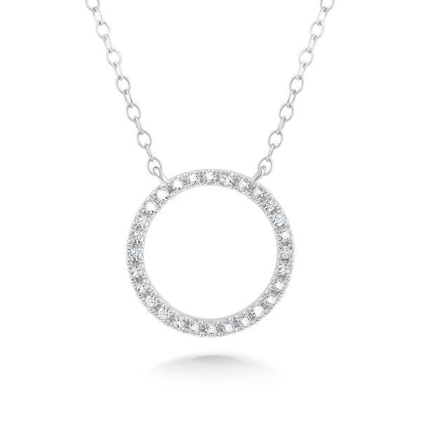 10 Karat White Gold Diamond Circle Necklace Trinity Jewelers  Pittsburgh, PA