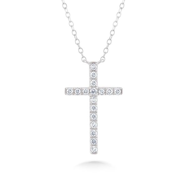 10 Karat White Gold Diamond Cross Pendant Trinity Jewelers  Pittsburgh, PA