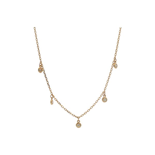 14 Karat Yellow Gold Diamond Bezel Station Necklace Trinity Jewelers  Pittsburgh, PA