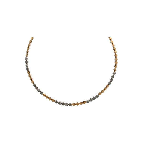 18 Karat Yellow & White Gold Diamond Clover Choker Trinity Jewelers  Pittsburgh, PA