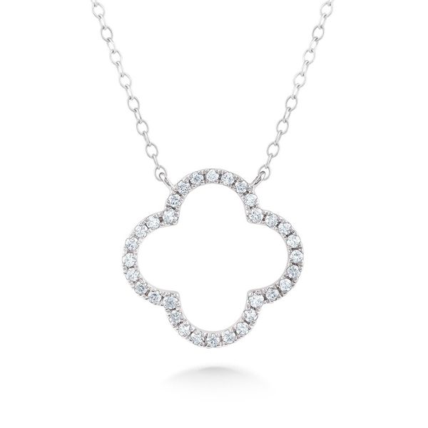 10 Karat White Gold Diamond Clover Neckalce Trinity Jewelers  Pittsburgh, PA