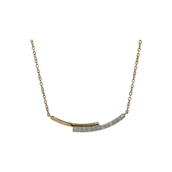 14 Karat Yellow & White Gold Diamond Bar Necklace Trinity Jewelers  Pittsburgh, PA