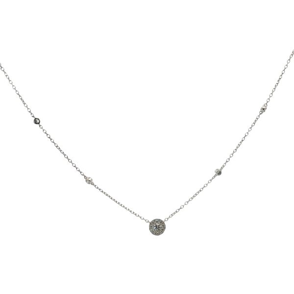 14 Karat White Gold Diamond Station Necklace Trinity Jewelers  Pittsburgh, PA