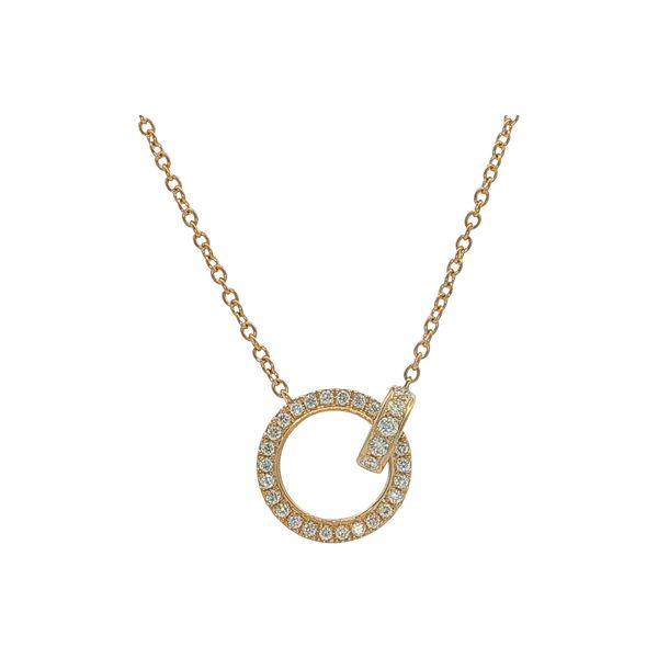 14 Karat Yellow Gold Diamond Circle Necklace Trinity Jewelers  Pittsburgh, PA