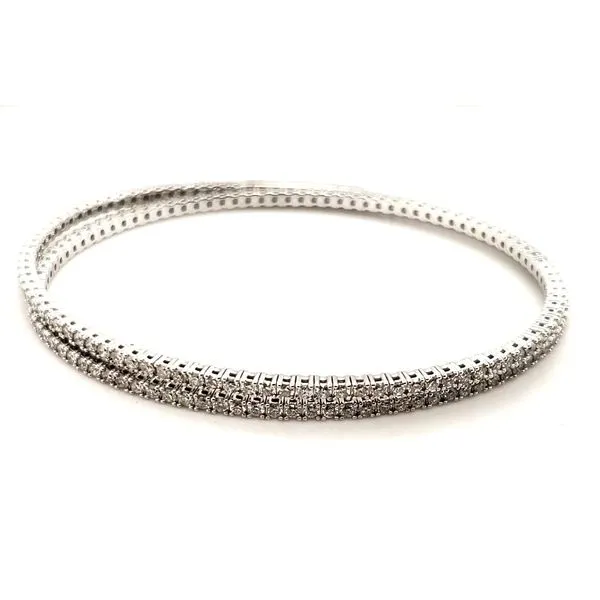 14 Karat White Gold Diamond Bangle Bracelet Trinity Jewelers  Pittsburgh, PA
