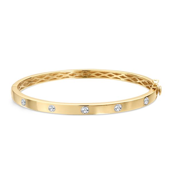 14 Karat Yellow Gold Diamond Bangle Bracelet Trinity Jewelers  Pittsburgh, PA