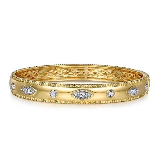 14 Karat Yellow Gold Diamond Bangle Bracelet Trinity Jewelers  Pittsburgh, PA