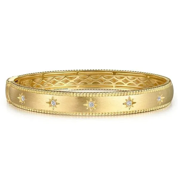 14 Karat Yellow Gold Diamond Bangle Bracelet Trinity Jewelers  Pittsburgh, PA