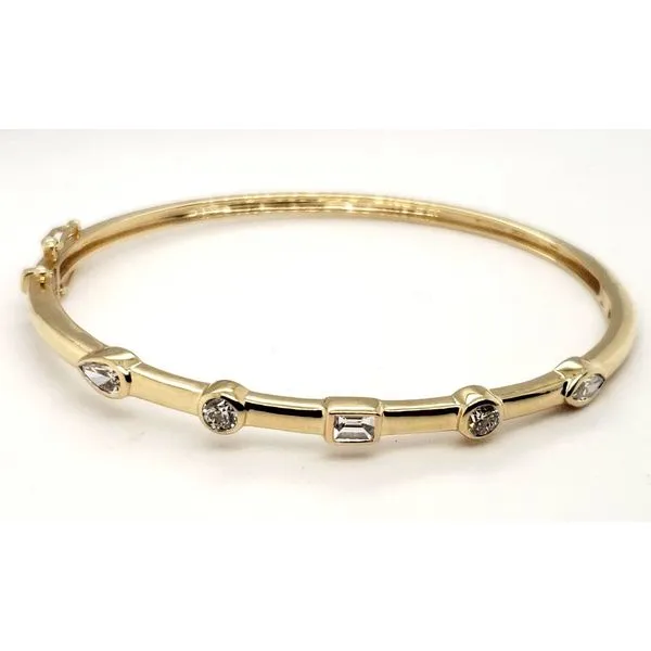 14 Karat Yellow Gold Diamond Bangle Bracelet Trinity Jewelers  Pittsburgh, PA