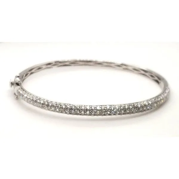 14 Karat White Gold Diamond Bangle Bracelet Trinity Jewelers  Pittsburgh, PA
