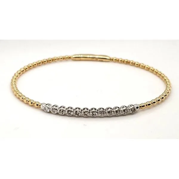 14 Karat Yellow & White Gold Diamond Bangle Bracelet Trinity Jewelers  Pittsburgh, PA