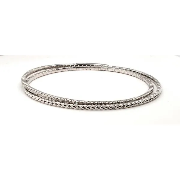 14 Karat White Gold Diamond Double Bangle Bracelet Trinity Jewelers  Pittsburgh, PA