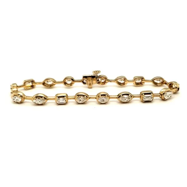 14 Karat Yellow Gold Various Shaped Diamond Tennis Bracelet Trinity Jewelers  Pittsburgh, PA