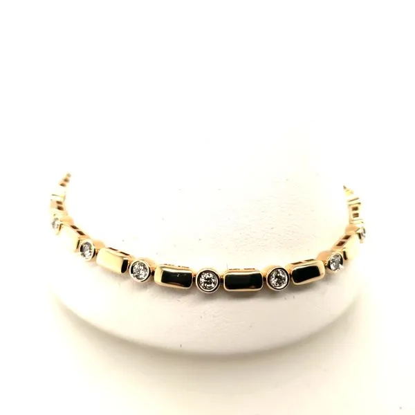 14 Karat Yellow Gold Diamond Bezel Bracelet Trinity Jewelers  Pittsburgh, PA
