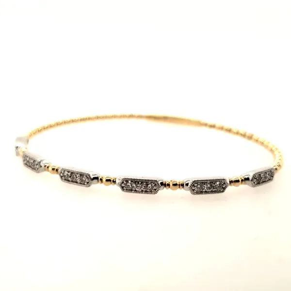 14 Karat Yellow & White Gold Diamond Bangle Bracelet Trinity Jewelers  Pittsburgh, PA