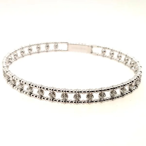 14 Karat White Gold Diamond Bangle Bracelet Trinity Jewelers  Pittsburgh, PA