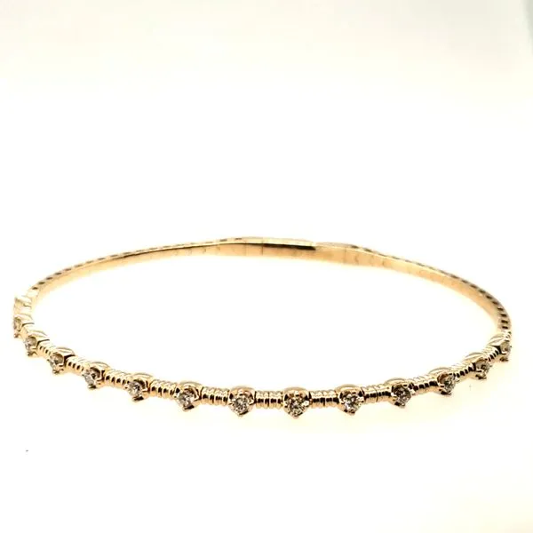 14 Karat Yellow Gold Diamond Bangle Bracelet Trinity Jewelers  Pittsburgh, PA