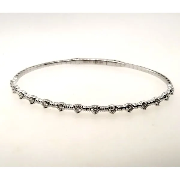 14 Karat White Gold Diamond Bangle Bracelet Trinity Jewelers  Pittsburgh, PA