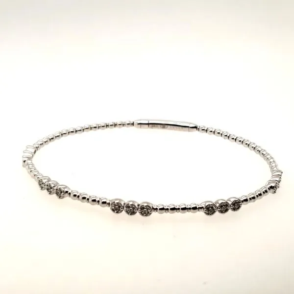 14 Karat White Gold Diamond Bangle Bracelet Trinity Jewelers  Pittsburgh, PA