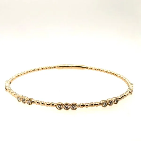 14 Karat Yellow Gold Diamond Bangle Bracelet Trinity Jewelers  Pittsburgh, PA