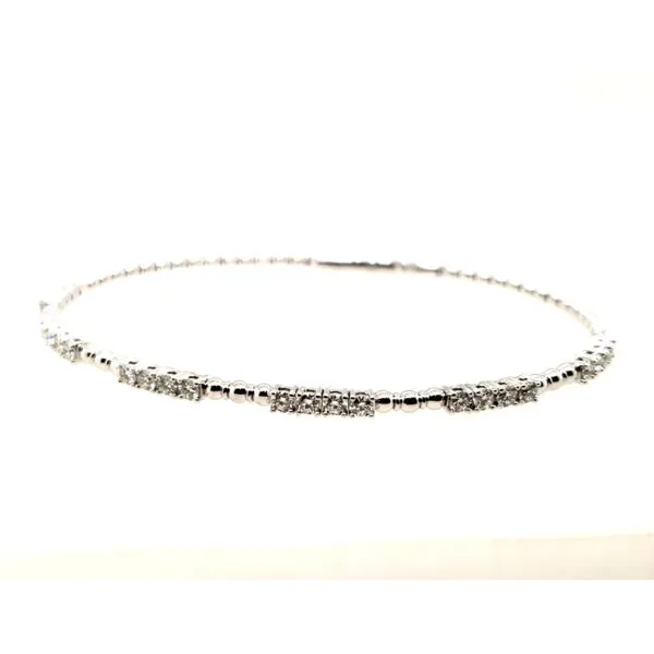 14 Karat White Gold Diamond Bangle Bracelet Trinity Jewelers  Pittsburgh, PA