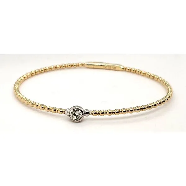 14 Karat Yellow Gold Diamond Bangle Bracelet Trinity Jewelers  Pittsburgh, PA
