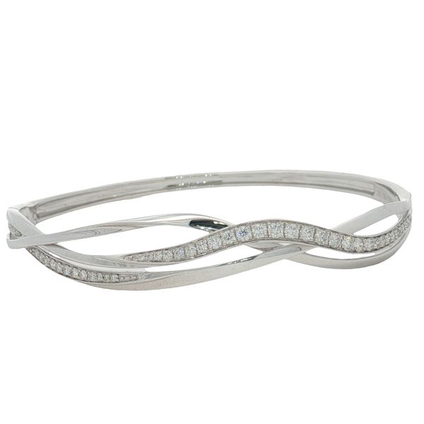 18 Karat White Gold Diamond Bangle Bracelet Trinity Jewelers  Pittsburgh, PA