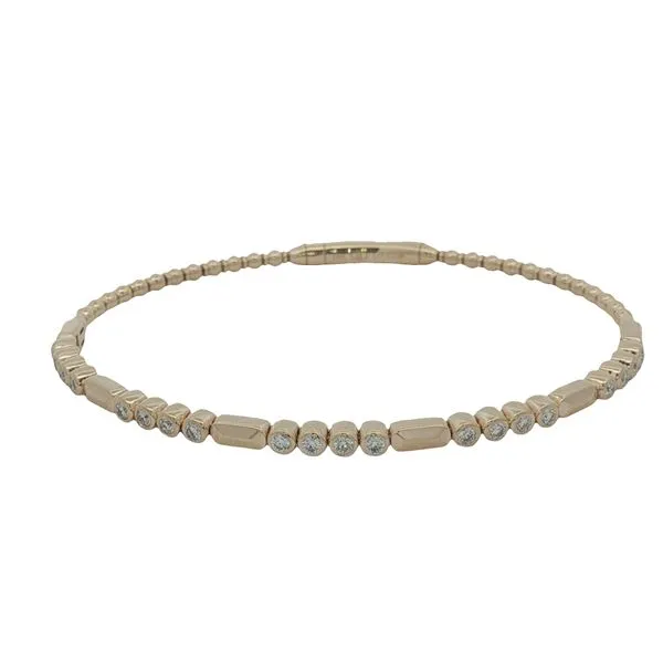 14 Karat Yellow Gold Diamond Bangle Bracelet Trinity Jewelers  Pittsburgh, PA