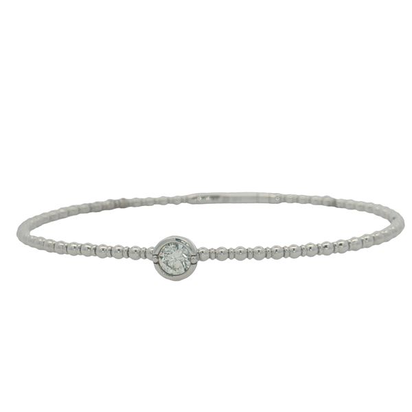 14 Karat White Gold Diamond Bezel Bangle Bracelet Trinity Jewelers  Pittsburgh, PA