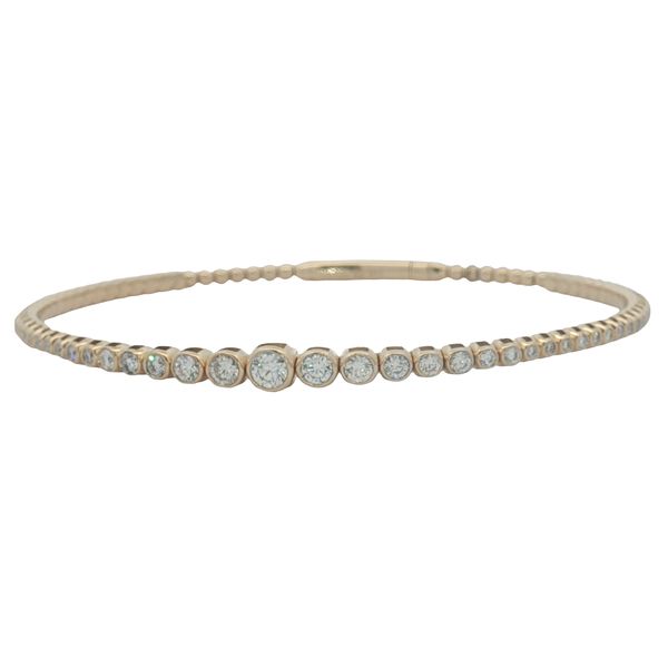 14 Karat Yellow Gold Diamond Bezel Bangle Bracelet Trinity Jewelers  Pittsburgh, PA