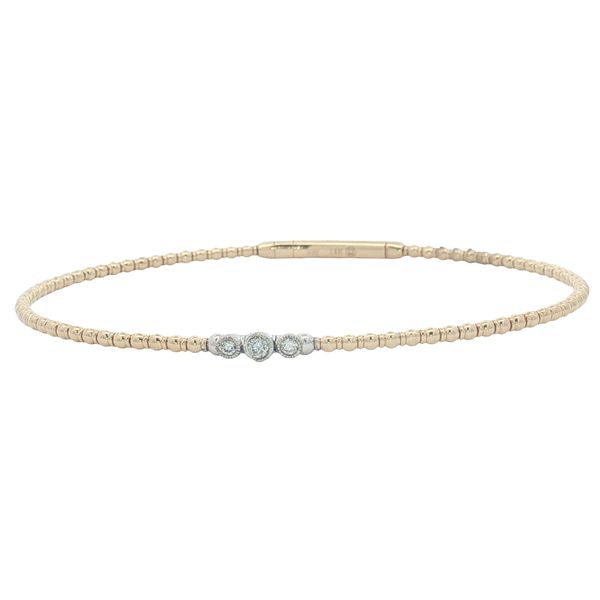 14 Karat Yellow & White Gold Diamond Bangle Bracelet Trinity Jewelers  Pittsburgh, PA
