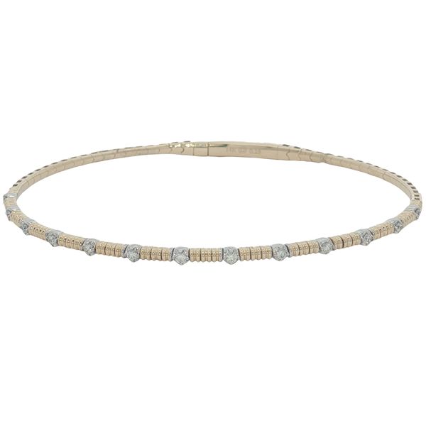14 Karat Yellow & White Gold Diamond Bangle Bracelet Trinity Jewelers  Pittsburgh, PA