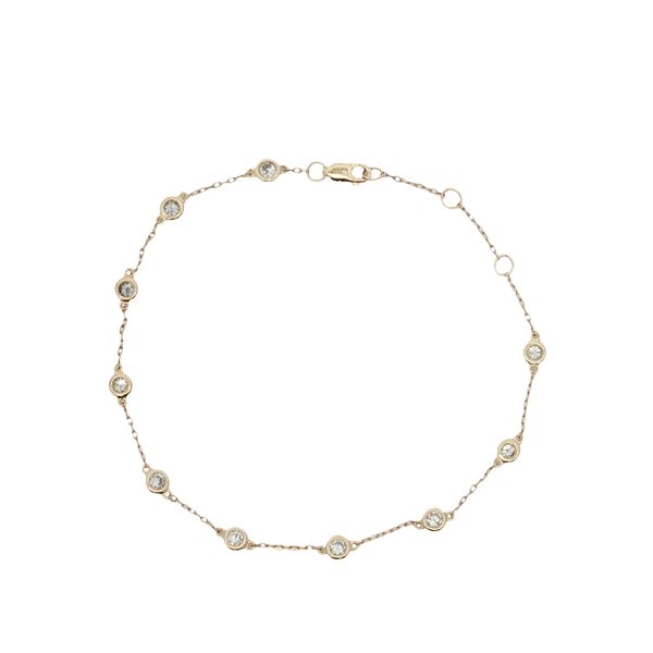 14 Karat Yellow Gold Diamonds by the Yard Bracelet Trinity Jewelers  Pittsburgh, PA