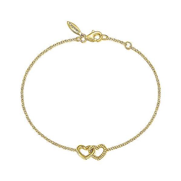 14 Karat Yellow Gold Entwined Hearts Bracelet Trinity Jewelers  Pittsburgh, PA