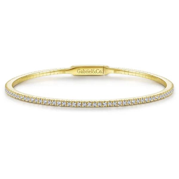 14 Karat Yellow Gold Diamond Bangle Bracelet Trinity Jewelers  Pittsburgh, PA