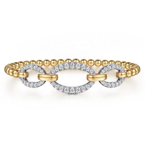 14 Karat Two-Tone Diamond Split Bangle Bracelet Trinity Jewelers  Pittsburgh, PA