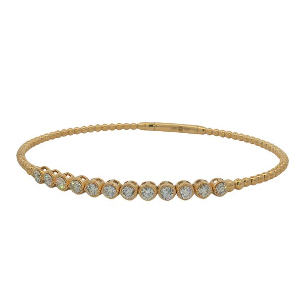 14 Karat Yellow Gold Diamond Bangle Bracelet Trinity Jewelers  Pittsburgh, PA