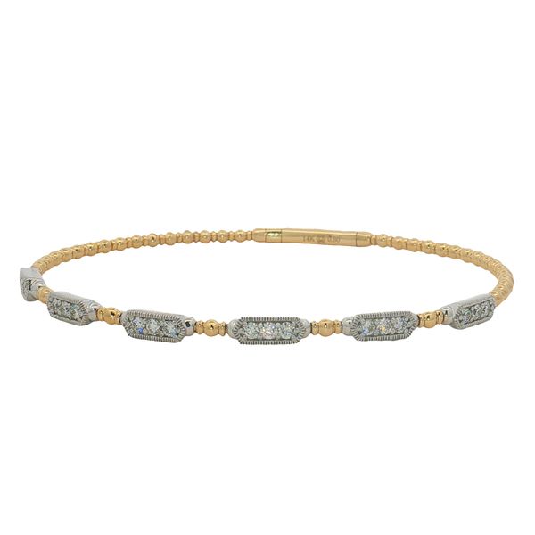 14 Karat Yellow & White Gold Diamond Bangle Bracelet Trinity Jewelers  Pittsburgh, PA