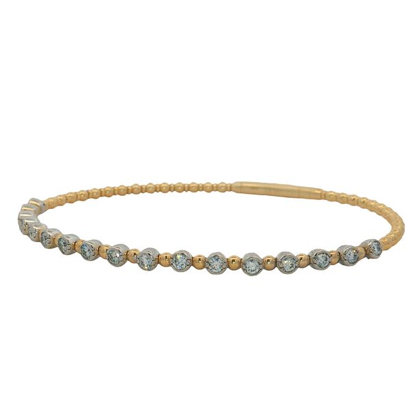 14 Karat Yellow & White Gold Diamond Bangle Bracelet Trinity Jewelers  Pittsburgh, PA