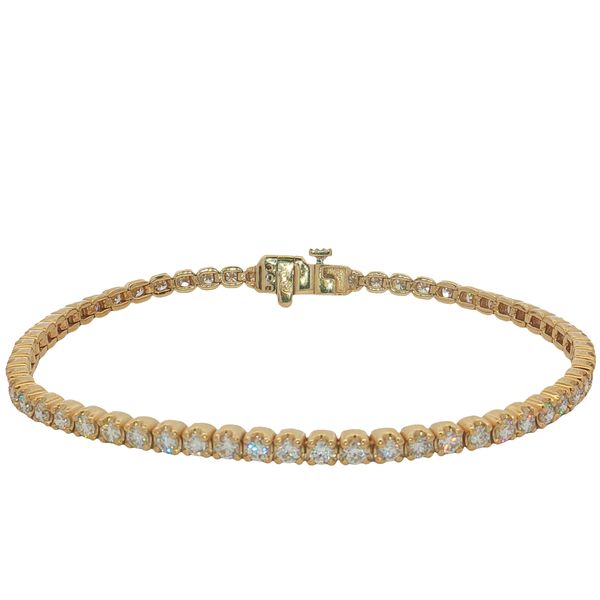 14 Karat Yellow Gold Diamond Tennis Bracelet Trinity Jewelers  Pittsburgh, PA