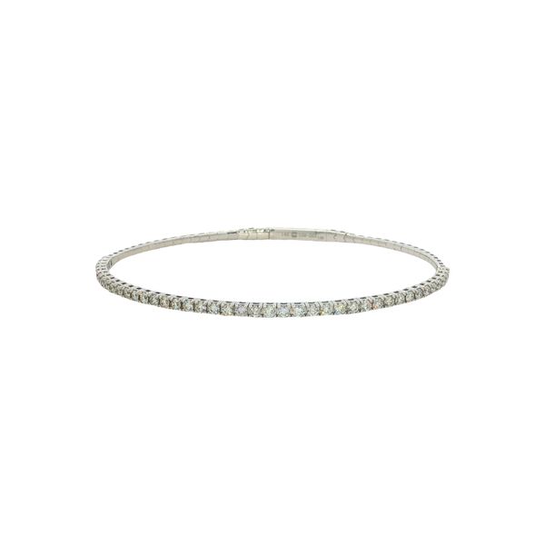 14 Karat White Gold Diamond Bangle Bracelet Trinity Jewelers  Pittsburgh, PA