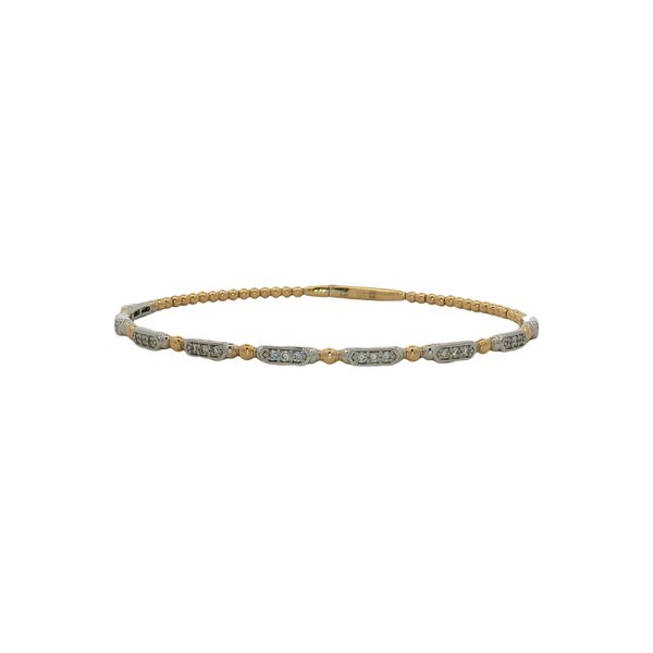 14 Karat Yellow & White Gold Diamond Bangle Bracelet Trinity Jewelers  Pittsburgh, PA