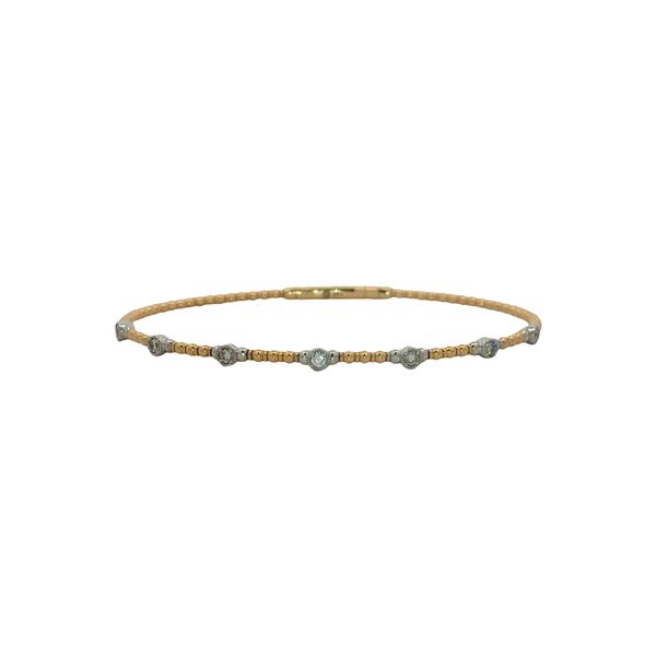 14 Karat Yellow & White Gold Diamond Bangle Bracelet Trinity Jewelers  Pittsburgh, PA