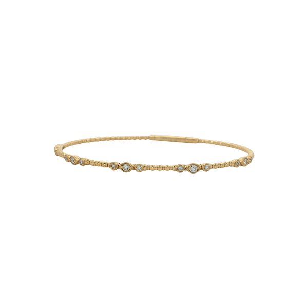 14 Karat Yellow Gold Diamond Bangle Bracelet Trinity Jewelers  Pittsburgh, PA
