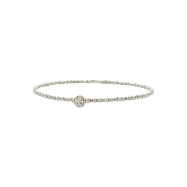 14 Karat White Gold Bezel Diamond Bangle Bracelet Trinity Jewelers  Pittsburgh, PA