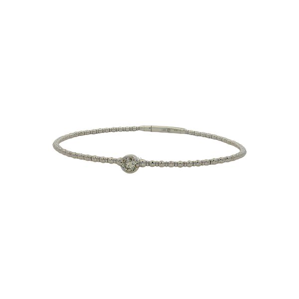 14 Karat White Gold Bezel Diamond Bangle Bracelet Trinity Jewelers  Pittsburgh, PA