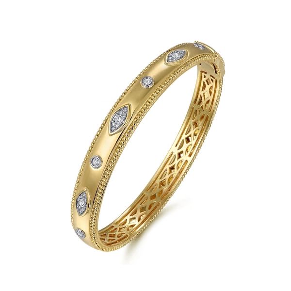 14 Karat Yellow Gold Diamond Bangle Bracelet Trinity Jewelers  Pittsburgh, PA