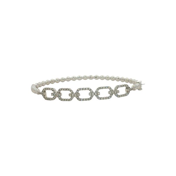 14 Karat White Gold Diamond Hinged Bangle Bracelet Trinity Jewelers  Pittsburgh, PA