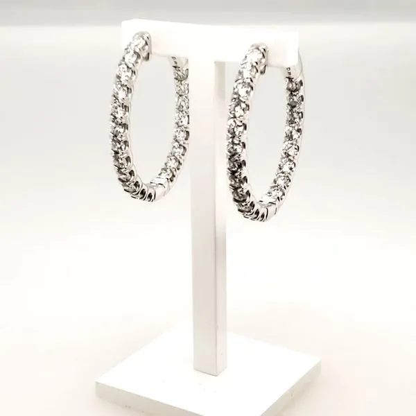 14 Karat White Gold Lab Grown Diamond Hoop Earring Trinity Jewelers  Pittsburgh, PA